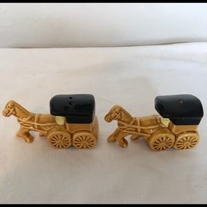 Vintage rare stagecoach salt and pepper shakers